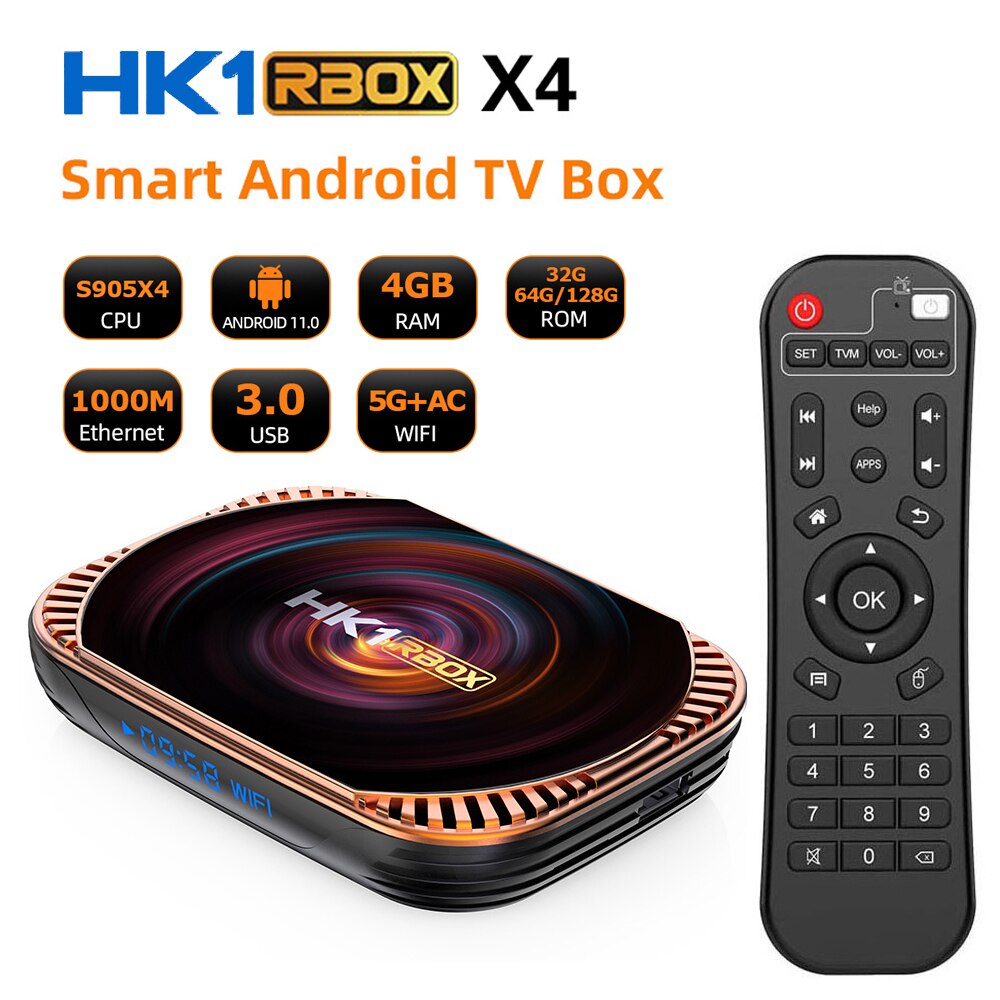 HK1 RBOX X4 ȵ̵ 11.0 Amlogic S905X4 Ʈ TV..